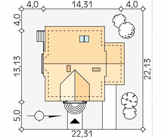 Projekt domu Bolero - usytuowanie na działce