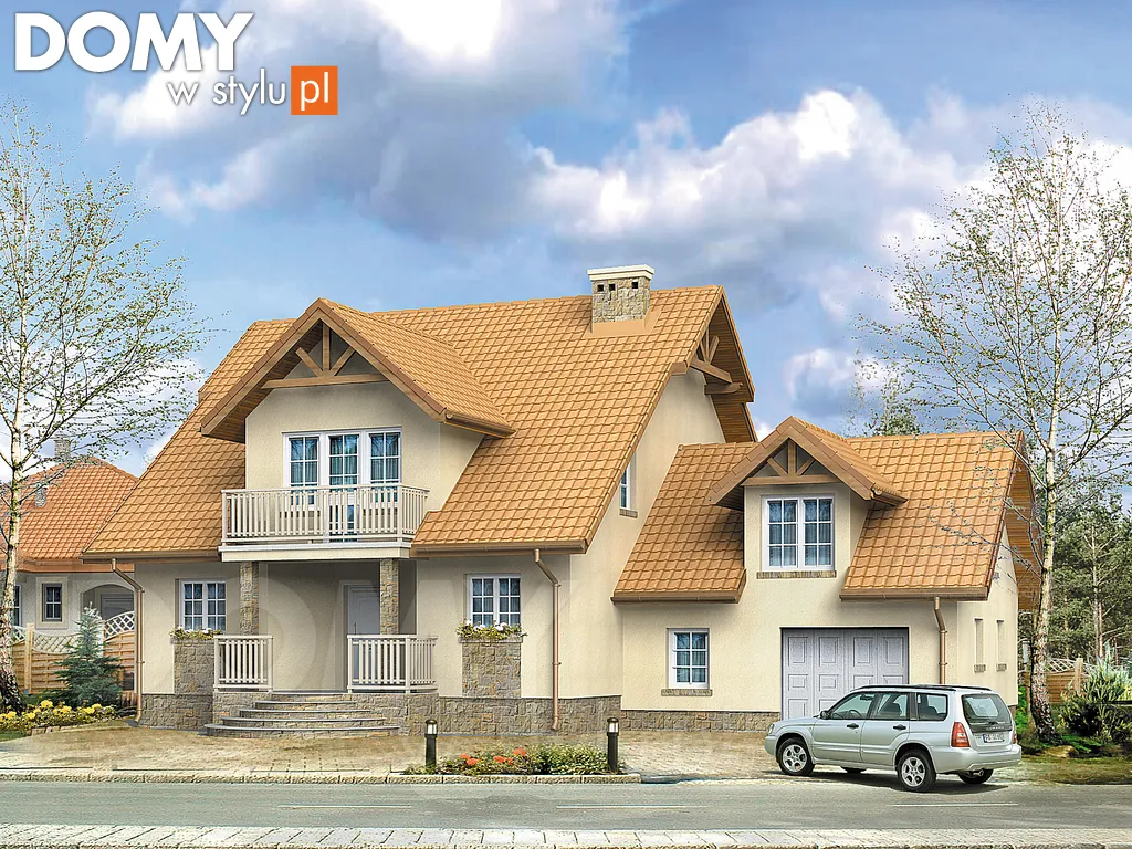 Projekt domu z poddaszem Bolero 2 - wizualizacja frontowa