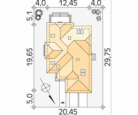 Projekt domu Bora - usytuowanie na działce