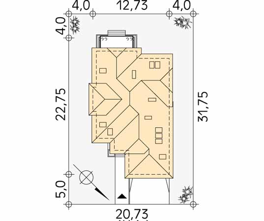 Projekt domu Bora 2 - usytuowanie na działce