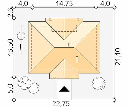 Projekt domu Borówka 2 - usytuowanie na działce