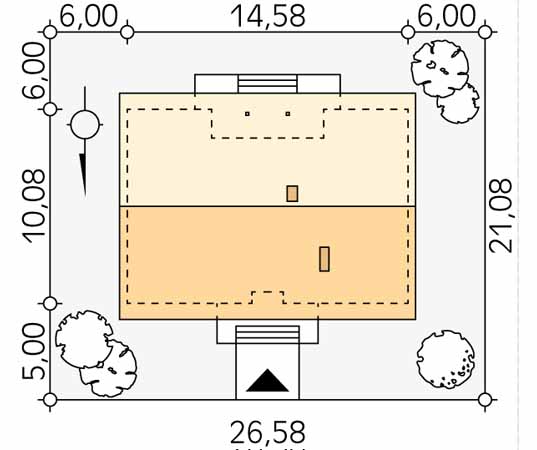 Projekt domu Borówka 5 dr-S - usytuowanie na działce