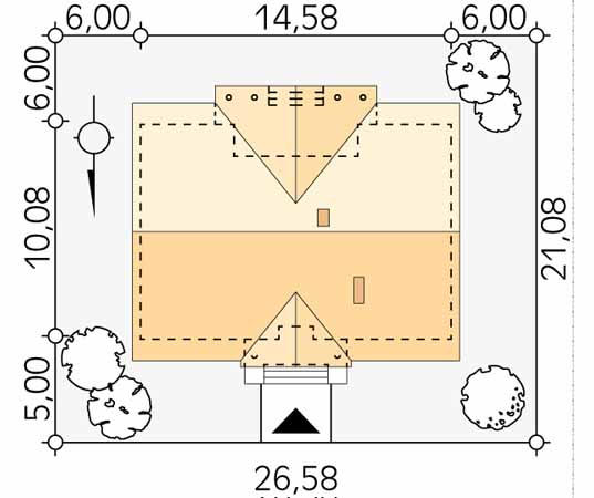 Projekt domu Borówka 6 dr-S - usytuowanie na działce