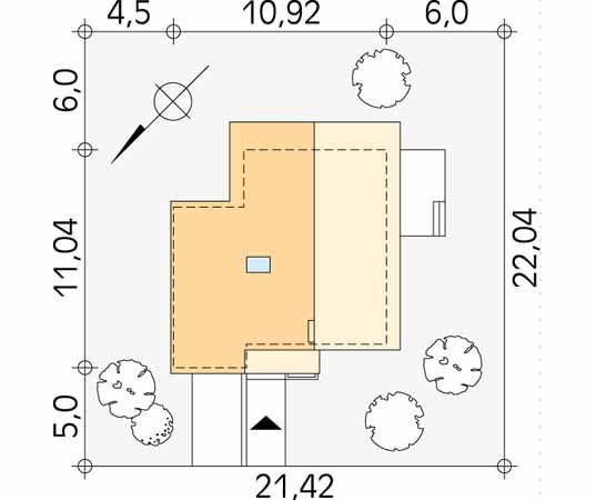 Projekt domu Bosman dr-S - usytuowanie na działce