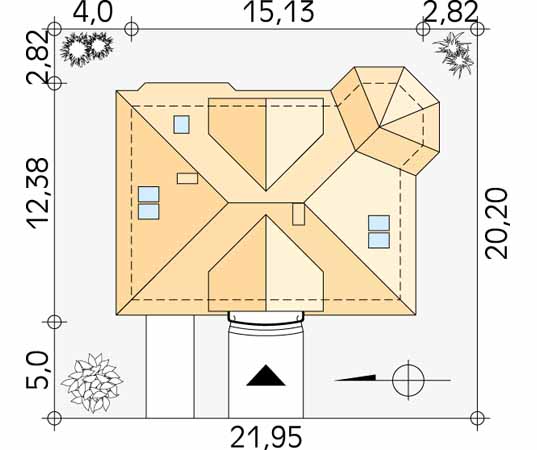 Projekt domu Boston - usytuowanie na działce