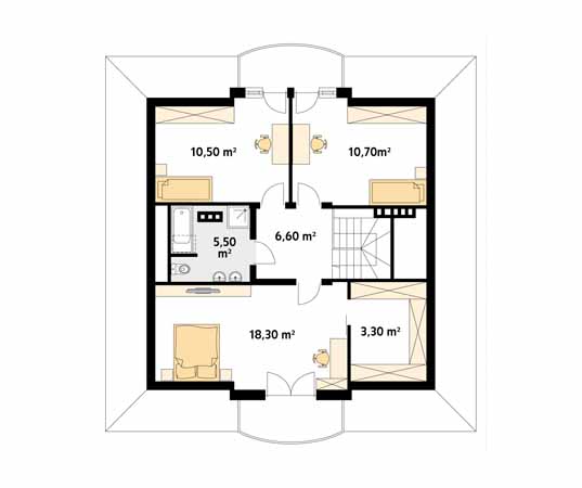 Projekt domu Brawo - rzut poddasza