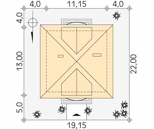 Projekt domu Brawo - usytuowanie na działce