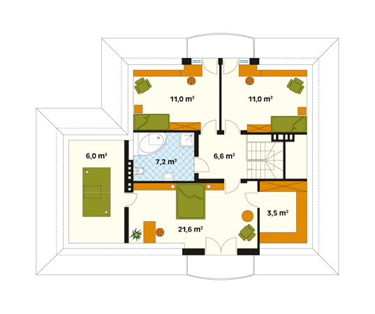 Projekt domu Brawo 2 - rzut poddasza
