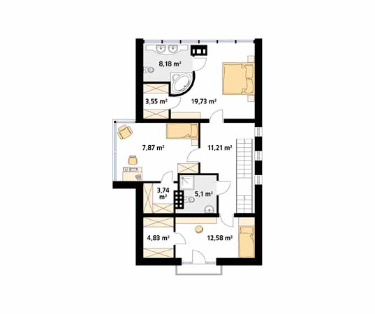 Projekt domu Bryg - rzut piętra