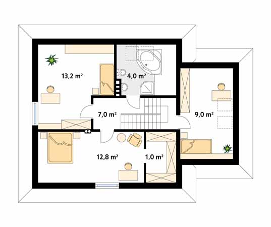 Projekt domu Bryza - rzut poddasza