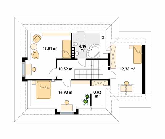 Projekt domu Bryza 2 - rzut poddasza