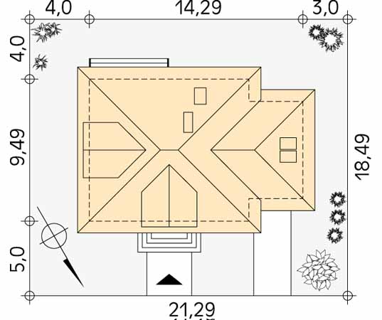 Projekt domu Bryza 3 - usytuowanie na działce