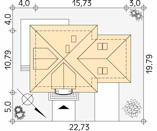 Projekt domu Bryza 4 - usytuowanie na działce