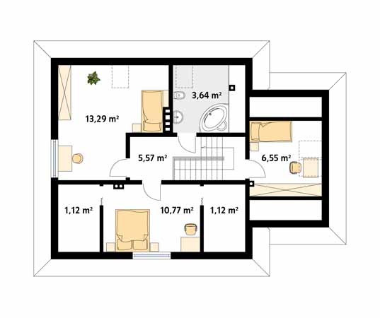 Projekt domu Bryza dr-S - rzut poddasza