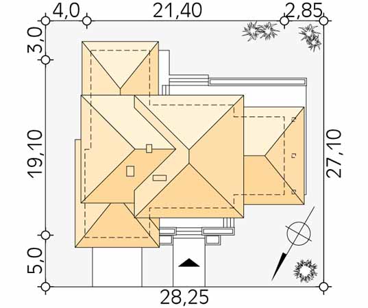 Projekt domu Bursztyn 2 - usytuowanie na działce