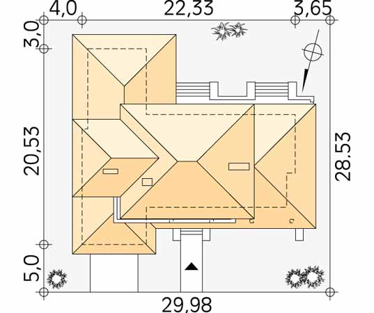 Projekt domu Bursztyn 3 - usytuowanie na działce