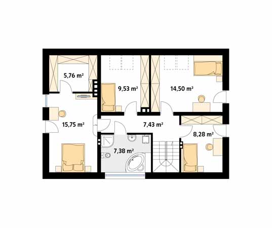 Projekt domu Calineczka 3 - rzut poddasza