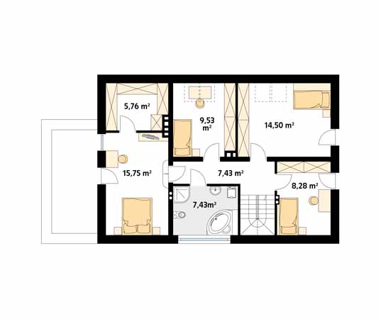 Projekt domu Calineczka 4 - rzut poddasza