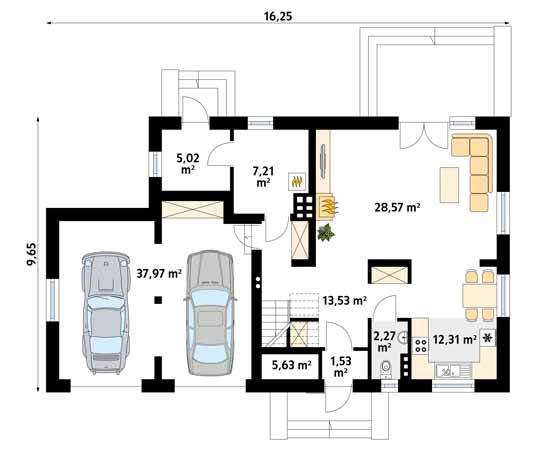 Projekt domu Carmen 2 - rzut parteru