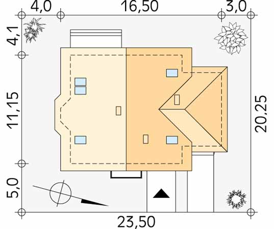 Projekt domu Caro - usytuowanie na działce