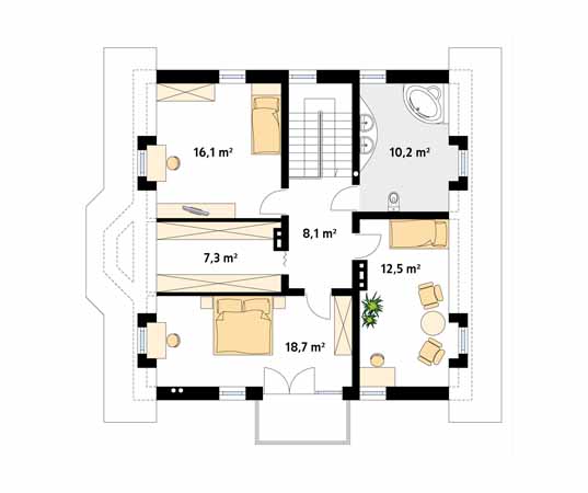 Projekt domu Caro 2 - rzut poddasza