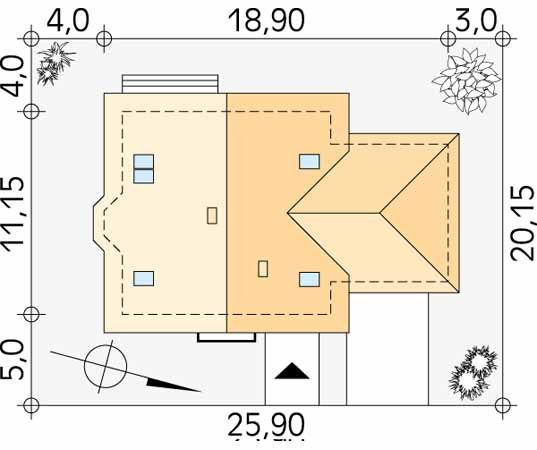 Projekt domu Caro 3 - usytuowanie na działce