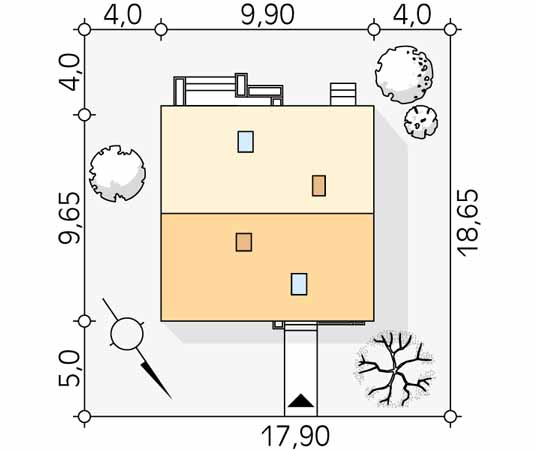 Projekt domu Ceres - usytuowanie na działce