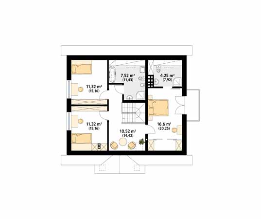 Projekt domu Chaber 2 - rzut poddasza