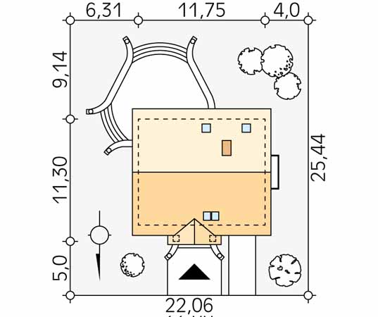 Projekt domu Chaber 2 - usytuowanie na działce
