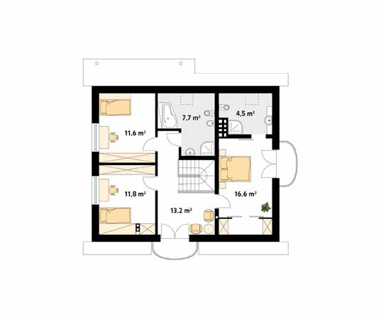 Projekt domu Chaber 3 - rzut poddasza
