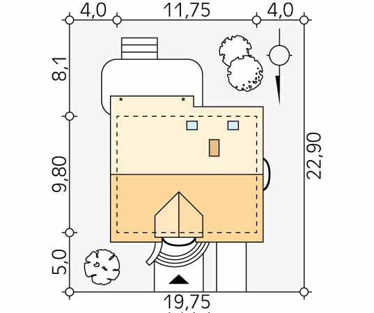 Projekt domu Chaber 3 - usytuowanie na działce