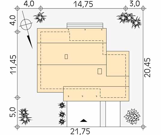 Projekt domu Combo - usytuowanie na działce