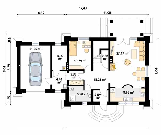 Projekt domu Credo 2 - rzut parteru