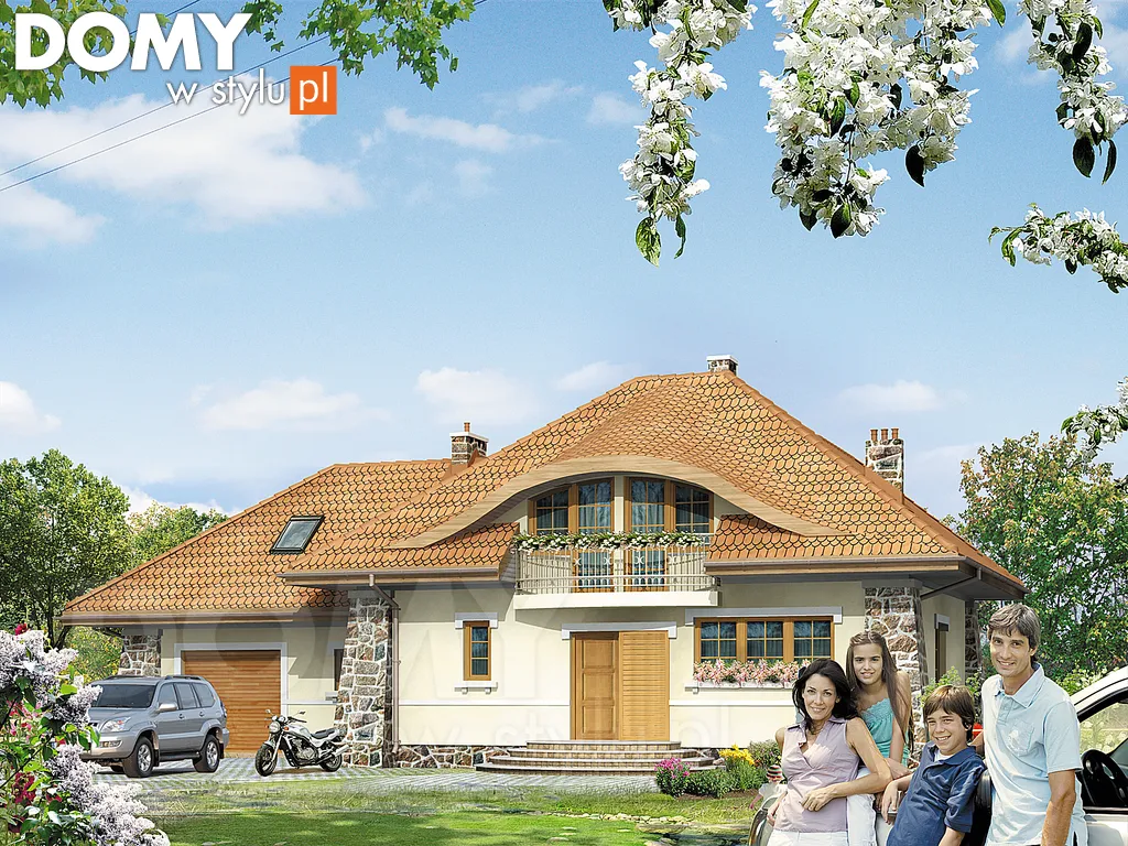 Projekt domu z poddaszem Credo 2 - wizualizacja frontowa