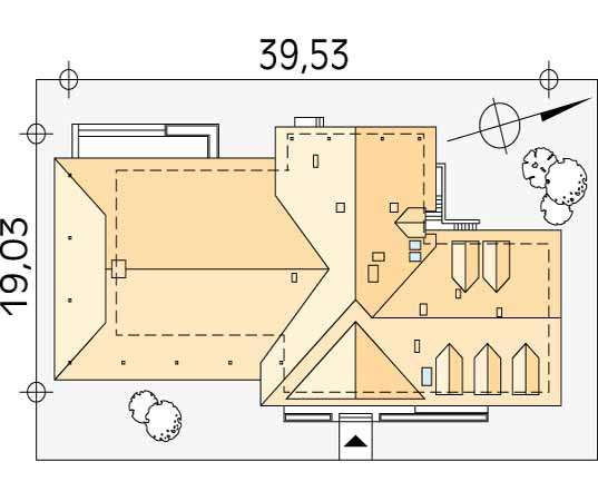 Projekt pensjonatu Cykada - usytuowanie na działce