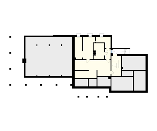 Projekt pensjonatu Cykada 2 - rzut piwnicy