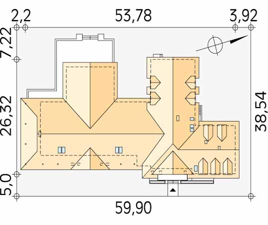 Projekt pensjonatu Cykada 4 - usytuowanie na działce