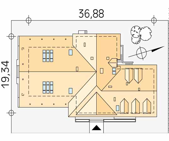 Projekt pensjonatu Cykada 5 - usytuowanie na działce