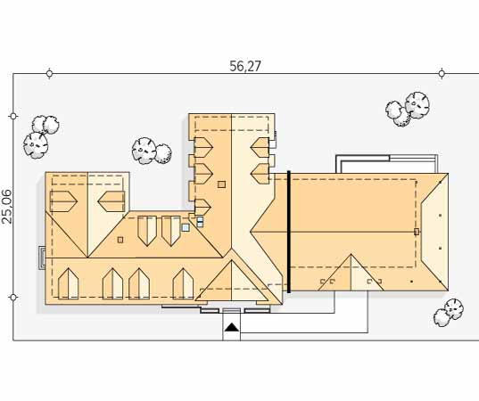 Projekt pensjonatu Cykada 6 - usytuowanie na działce