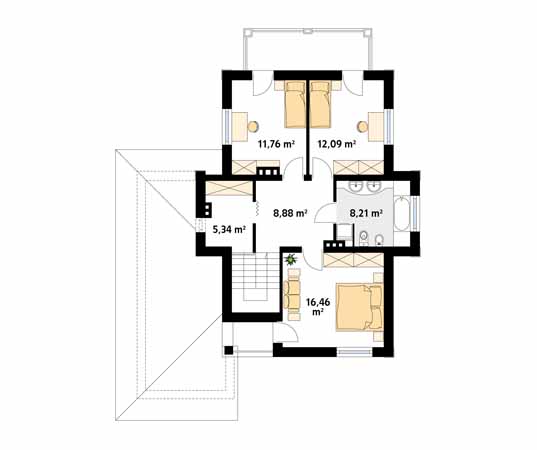 Projekt domu Cyprys - rzut piętra