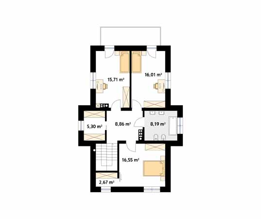 Projekt domu Cyprys 10 - rzut piętra