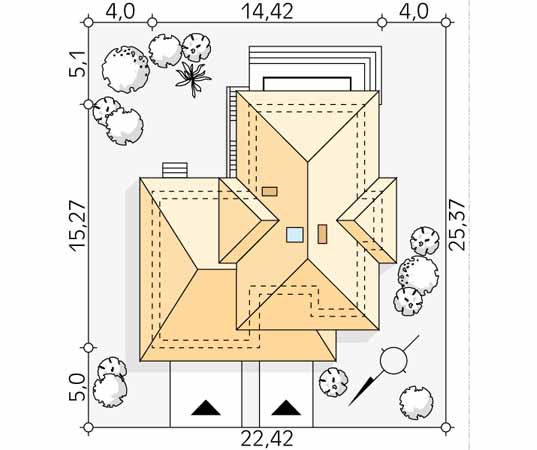 Projekt domu Cyprys 10 - usytuowanie na działce