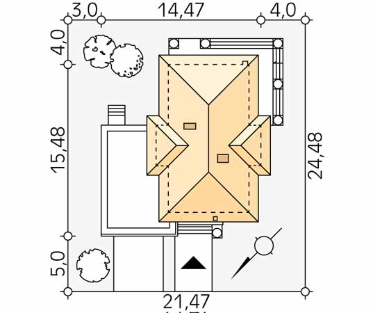 Projekt domu Cyprys 5 - usytuowanie na działce