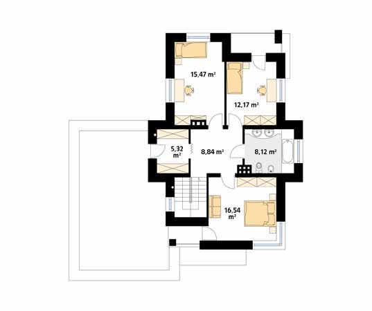 Projekt domu Cyprys 6 - rzut piętra