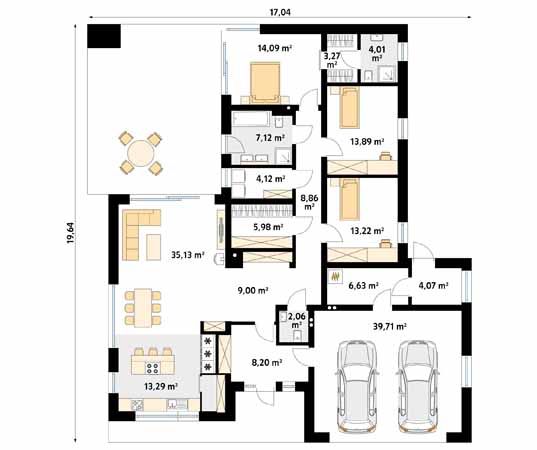 Projekt domu Cytrus 4 - rzut parteru