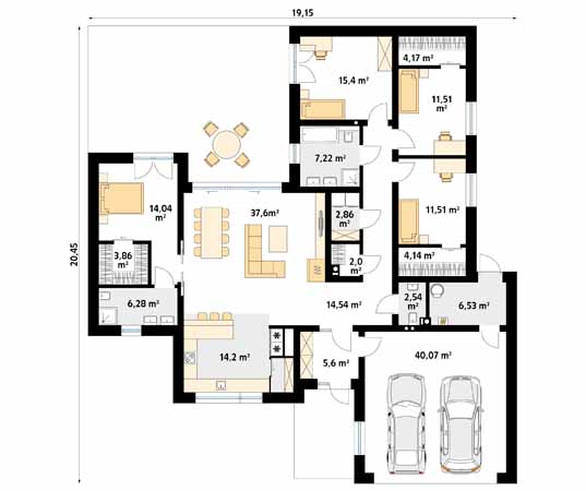 Projekt domu Cytrus 6 - rzut parteru