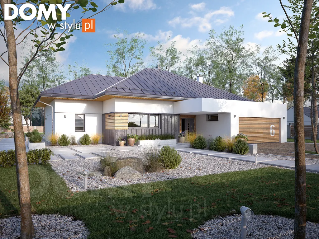 Nowoczesny projekt domu parterowego Cytrus 6 - wizualizacja frontowa