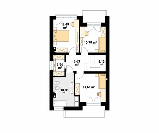 Projekt domu Dąb 2 W - rzut piętra