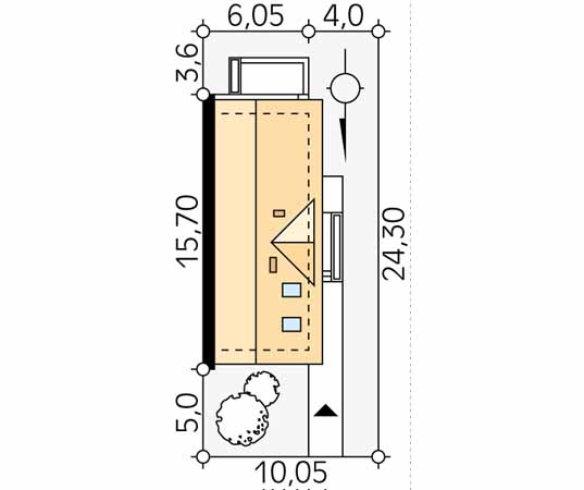 Projekt domu Dalia - usytuowanie na działce