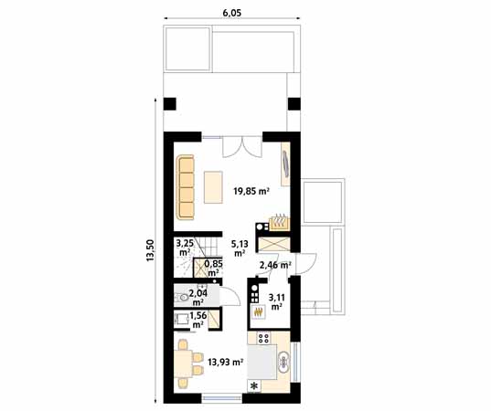 Projekt domu Dalia 2 - rzut parteru